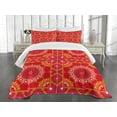 thumbnail image 1 of Ambesonne Mandala Quilted Bedspread Set 3 Pcs, Oriental Frames Squares, King Size, Multicolor, 1 of 5