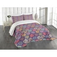 thumbnail image 1 of Ambesonne Mandala Quilted Bedspread Set 3 Pcs, Oriental Hexagon Motif, King Size, Multicolor, 1 of 5