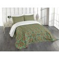 thumbnail image 1 of Ambesonne Mandala Quilted Bedspread Set 3 Pcs, Oriental Swirls, Queen Size, Multicolor, 1 of 5