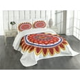 thumbnail image 1 of Ambesonne Mandala Quilted Bedspread Set 3 Pcs, Summer Flowers Joy Art, Queen Size, Multicolor, 1 of 5