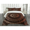 thumbnail image 1 of Ambesonne Mandala Quilted Bedspread Set 3 Pcs, Universe, King Size, Chestnut Brown, 1 of 5