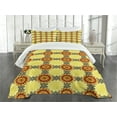 thumbnail image 1 of Ambesonne Mandala Quilted Bedspread Set 3 Pcs, Vibrant Yellow, King Size, Yellow Black Ruby, 1 of 5