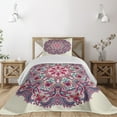 thumbnail image 1 of Ambesonne Mandala Quilted Coverlet 2 Pcs, Detailed Boho Floral Herb, Twin Size, Multicolor, 1 of 2