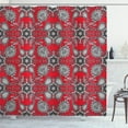 thumbnail image 1 of Ambesonne Mandala Shower Curtain, Doodle Mandala Flower Art, 69"Wx84"L, Scarlet White Black, 1 of 3