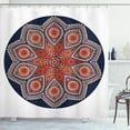 thumbnail image 1 of Ambesonne Mandala Shower Curtain, Eastern Boho Medallion Art, 69"Wx70"L, Dark Night Blue Rust, 1 of 3