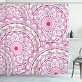 thumbnail image 1 of Ambesonne Mandala Shower Curtain, Leaf Like Circled Pattern, 69"Wx75"L, Hot Pink Magenta, 1 of 3