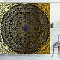 thumbnail image 1 of Ambesonne Mandala Shower Curtain, Lotus Inspired Design, 69"Wx75"L, Navy Blue Yellow, 1 of 3