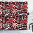 thumbnail image 1 of Ambesonne Mandala Shower Curtain, Oriental Flower Mosaic Art, 69"Wx70"L, Orange White Black, 1 of 3