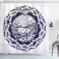 thumbnail image 1 of Ambesonne Mandala Shower Curtain, Universe Inside the Sun, 69"Wx70"L, Indigo Pale Blue White, 1 of 4