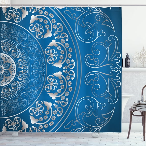 Ambesonne Mandala Shower Curtain, Vintage Cosmos Oriental Art, 69"Wx70"L, Dark Sky