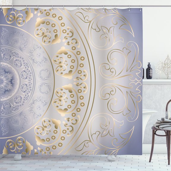 Ambesonne Mandala Shower Curtain, Vintage Cosmos Oriental Art, 69"Wx84"L, Pale Lilac