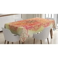 thumbnail image 1 of Ambesonne Mandala Tablecloth Rectangular Table Cover, Bloom Swirled Petals Art, 52"x70", Burgundy Yellow Pink, 1 of 4