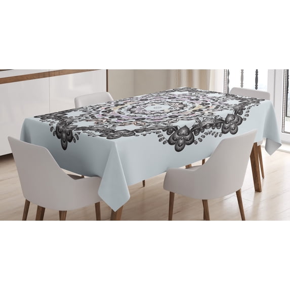 Ambesonne Mandala Tablecloth Rectangular Table Cover, Christmas Holiday Design, 60"x90", Multicolor