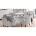 thumbnail image 1 of Ambesonne Mandala Tablecloth Rectangular Table Cover, Lace Like Detailed Motif, 60"x90", Black and White, 1 of 4