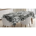 thumbnail image 1 of Ambesonne Mandala Tablecloth Rectangular Table Cover, Lace Like Lotus Flower Form, 60"x84", Black White, 1 of 4