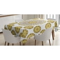 thumbnail image 1 of Ambesonne Mandala Tablecloth Rectangular Table Cover, Natural Leaves, 60"x84", Yellow Cream Brown, 1 of 4