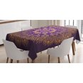 thumbnail image 1 of Ambesonne Mandala Tablecloth Rectangular Table Cover, Round Folkloric Pattern, 60"x84", Violet Purple and Yellow, 1 of 4