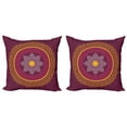 thumbnail image 1 of Ambesonne Mandala Throw Pillow Cover 2 Pack, Ornamental Vintage Design, 24", Multicolor, 1 of 2