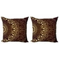 thumbnail image 1 of Ambesonne Mandala Throw Pillow Cover 2 Pack, Vintage, 24", Burgundy Yellow, 1 of 2