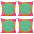thumbnail image 1 of Ambesonne Mandala Throw Pillow Cover 4 Pack, Blossoming Flower Pattern, 24", Multicolor, 1 of 5