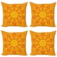 thumbnail image 1 of Ambesonne Mandala Throw Pillow Cover 4 Pack, Circular Repeating, 16", Orange Yellow, 1 of 2