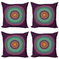 thumbnail image 1 of Ambesonne Mandala Throw Pillow Cover 4 Pack, Curls and Petals Oriental, 18", Multicolor, 1 of 2
