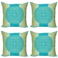 thumbnail image 1 of Ambesonne Mandala Throw Pillow Cover 4 Pack, Vibrant Exotic Motifs, 18", Sky Blue and Yellow, 1 of 7