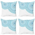 thumbnail image 1 of Ambesonne Mandala Throw Pillow Cover 4 Pack, Wedding Invitation Lace, 24", Sky Blue Pale Blue, 1 of 5