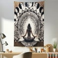 thumbnail image 1 of Ambesonne Mandala Wall Hanging Tapestry, Moon Phases and Lady Floral, 30"x45", Cocoa Charcoal Grey White, 1 of 3