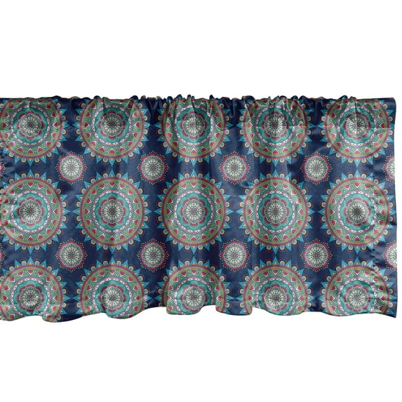 Ambesonne Mandala Window Valance, Chinese Flora Flowers, 54" X 12", Multicolor