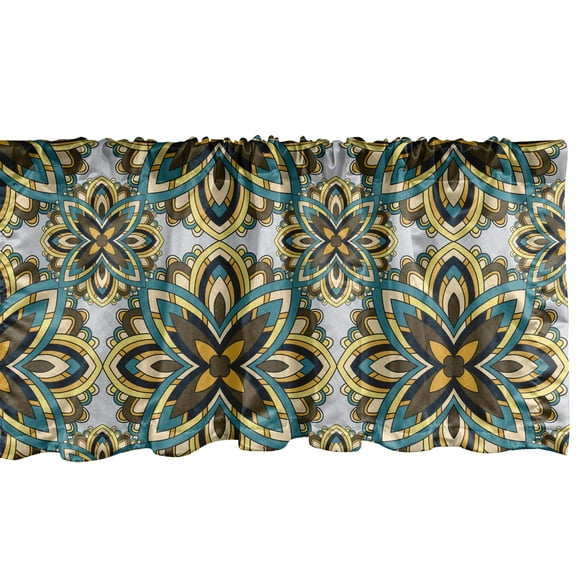 Ambesonne Mandala Window Valance, Motif Pattern, 54" X 18", Multicolor