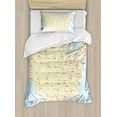 thumbnail image 1 of Ambesonne Map Duvet Cover Sets, America Cities Interstate, 2-Twin, Yellow Red Pale Blue, 1 of 3