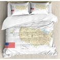 thumbnail image 1 of Ambesonne Map Duvet Cover Sets, USA Detailed Country Map, 2-Queen, Ivory Pale Blue White, 1 of 7