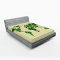 thumbnail image 1 of Ambesonne Map Fitted Sheet, Saint Patrick Day, Queen Size, Fern Green Cream, 1 of 3