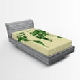 thumbnail image 1 of Ambesonne Map Fitted Sheet, Saint Patrick Day, Twin XL Size, Fern Green Cream, 1 of 3