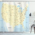 thumbnail image 1 of Ambesonne Map Shower Curtain, America Cities Interstate, 69"Wx84"L, Yellow Red Pale Blue, 1 of 3