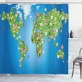 thumbnail image 1 of Ambesonne Map Shower Curtain, Daisy Lily Grass, 69"Wx70"L, Lime Green Blue, 1 of 5