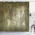 thumbnail image 1 of Ambesonne Map Shower Curtain, Nostalgic World Map, 69"Wx84"L, Army Green, 1 of 5