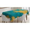 thumbnail image 1 of Ambesonne Map Tablecloth Rectangular Table Cover, Cartoon Adventure Boats, 60"x84", Orange Blue, 1 of 4