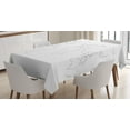 thumbnail image 1 of Ambesonne Map Tablecloth Rectangular Table Cover, Simple Outline Abstract, 60"x90", Black White, 1 of 4