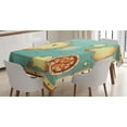 thumbnail image 1 of Ambesonne Map Tablecloth Rectangular Table Cover, Treasure Compass, 52"x70", Cream Blue, 1 of 4
