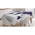 thumbnail image 1 of Ambesonne Map Tablecloth Rectangular Table Cover, Vivid Indigo World Graphic, 60"x84", Indigo White, 1 of 4