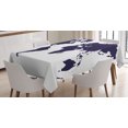 thumbnail image 1 of Ambesonne Map Tablecloth Rectangular Table Cover, Vivid Indigo World Graphic, 60"x90", Indigo White, 1 of 4