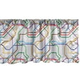 thumbnail image 1 of Ambesonne Map Window Valance, Vibrant Striped Metro Route, 54" X 18", Multicolor, 1 of 3