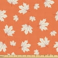 thumbnail image 1 of Ambesonne Maple Leaf Fabric by the Yard Upholstery, Autumn Fall Season Art, 10 Yards, Burnt Sienna and Eggshell, 1 of 1