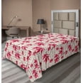 thumbnail image 1 of Ambesonne Maple Leaves Flat Bedding Sheet Soft Top Sheet, Canadian Leaf Pattern, Twin XL, Hot Pink Dark Coral, 1 of 1