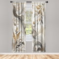 thumbnail image 1 of Ambesonne Marble Print Curtains, Swirls and Branches, Pair of 28"x84", Grey and Pale Coffee, 1 of 2