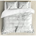 thumbnail image 1 of Ambesonne Marble Print Duvet Cover Set, Cracked Lines, 2-Calking, Grey Dust White, 1 of 7