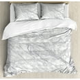 thumbnail image 1 of Ambesonne Marble Print Duvet Cover Sets, Fracture Lines Veins, 2-Queen, Pale Grey White, 1 of 7
