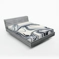 thumbnail image 1 of Ambesonne Marble Print Fitted Sheet 2 Pcs Set, Trippy Unusual Forms, Queen, Black Pale Grey Dust, 1 of 3